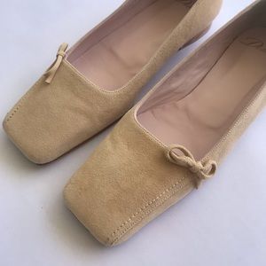 Delman Carlina Suede Pale Pink Flats